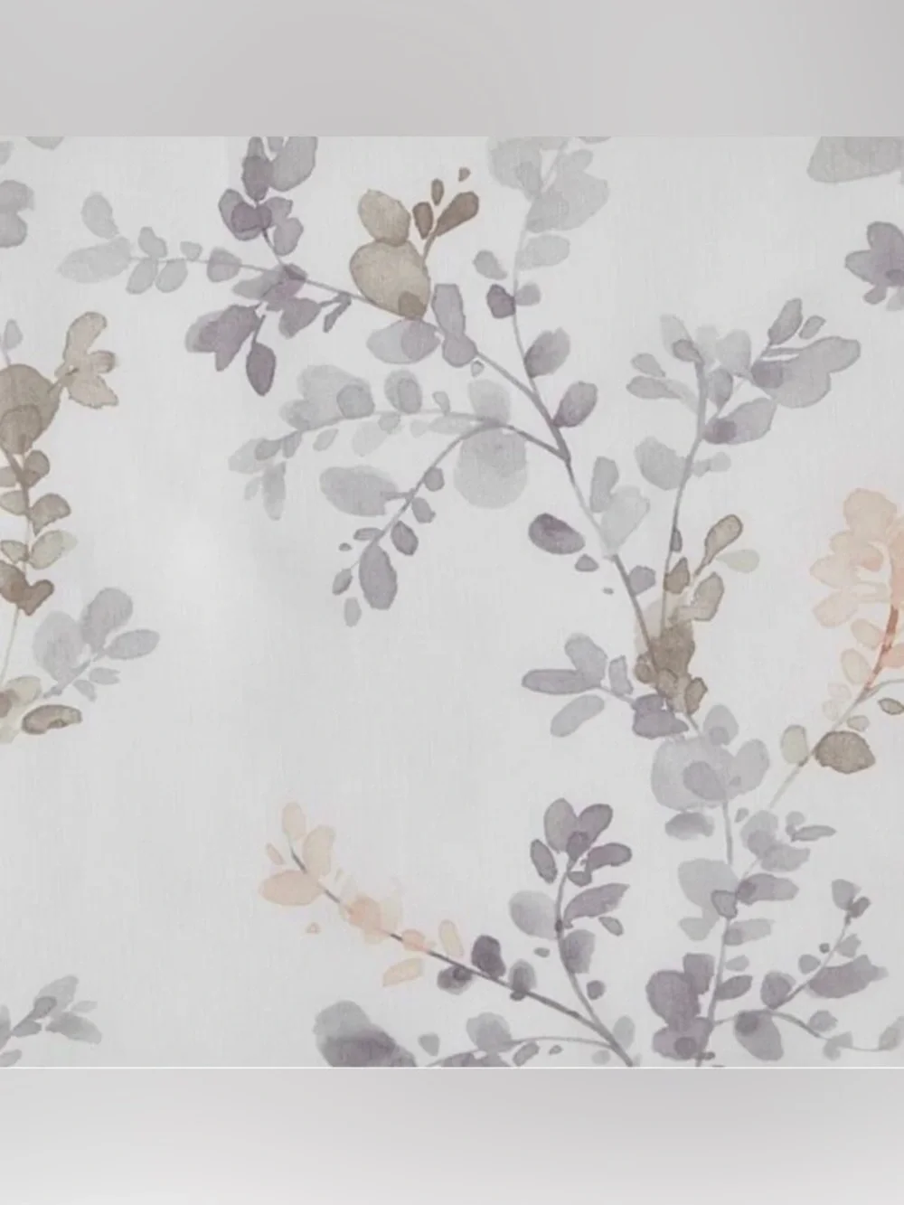 SKL Home Floral Leaves & Watercolor Gray and Pink Shower Curtain- 70x72